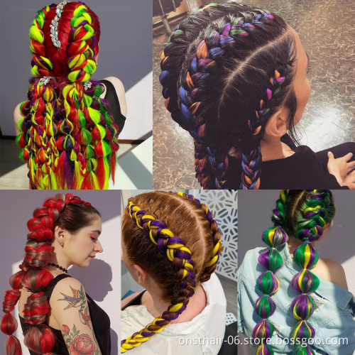 Onst Jumbo Braid Hair 24 Inch Synthetic Colorful Hair Extension For Crochet Box Braids Twist Mix Braiding Hair Extensions